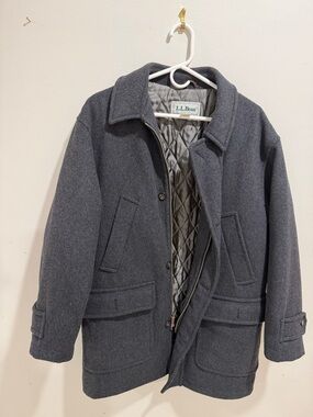 Vintage L.L. Bean Quilted-Lined Wool field peacoat